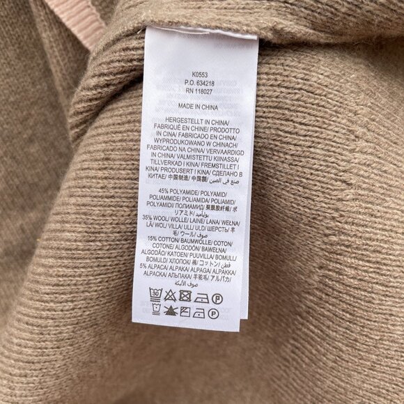 [SOLD on eBay] Boden Wool Blend Knit Pink Ruffle Collar Brown Cardigan Sweater - Picture 7 of 11